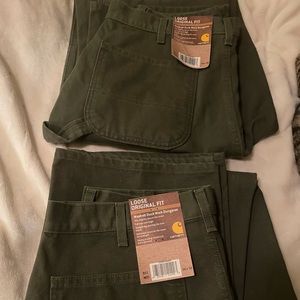 Two pair of unworn Carhartt washed duck work dungaree